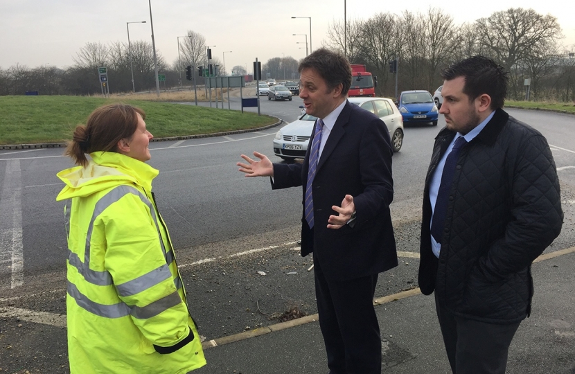 Julian Sturdy at Hopegrove roundabout